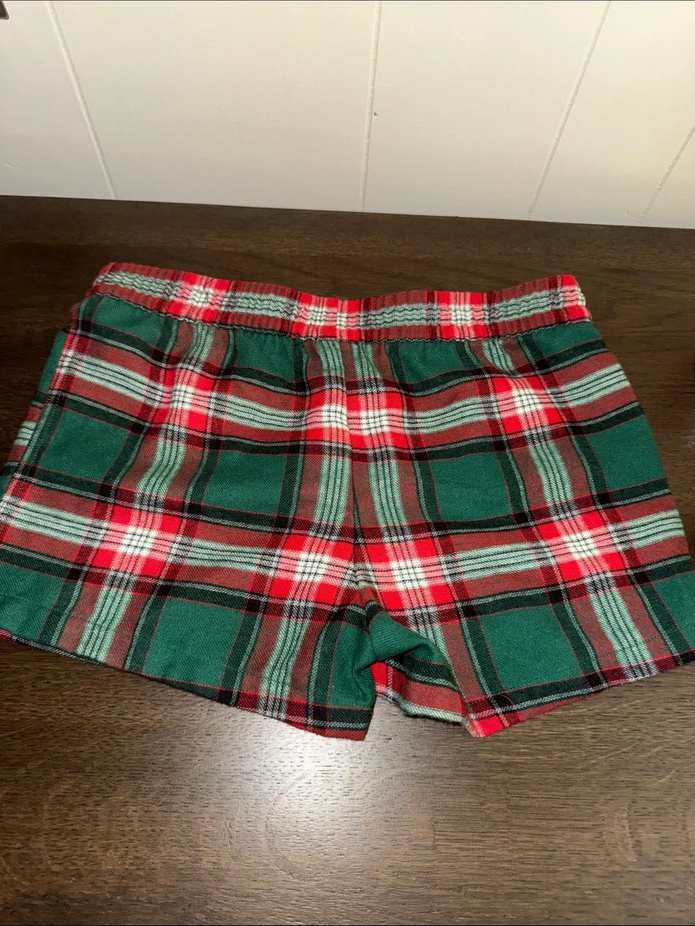 Old Navy Red and Green Plaid Lounge Shorts